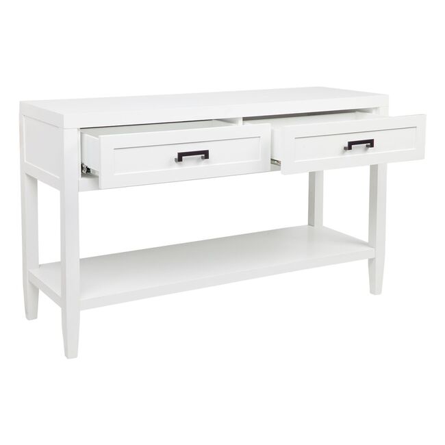 Soloman Console Table Small White, Small White Console Table With Storage