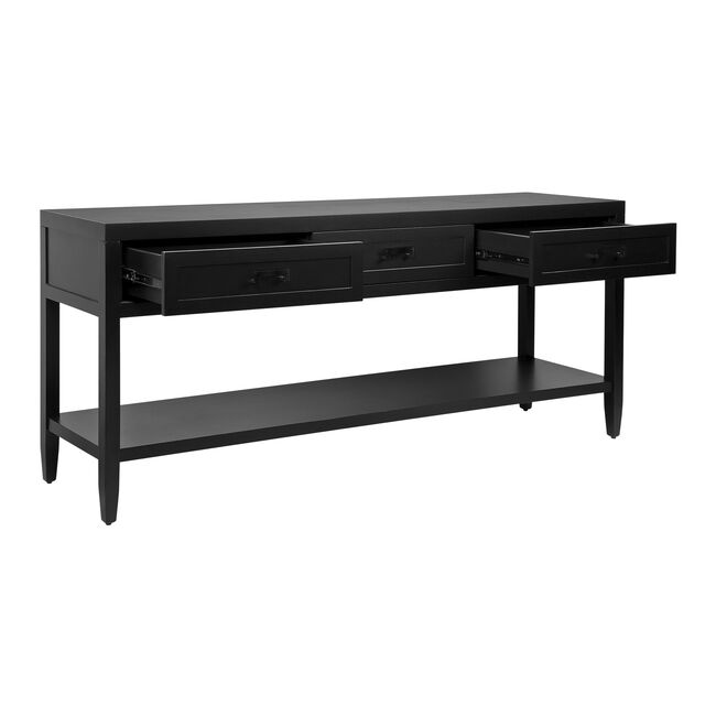 Soloman Console Table Large Black, Large Black Console Table With Drawers