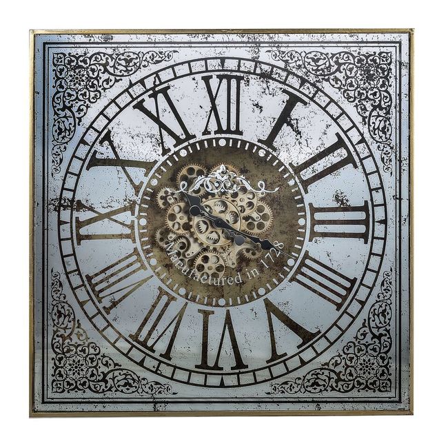 Large Square Mirror Clock