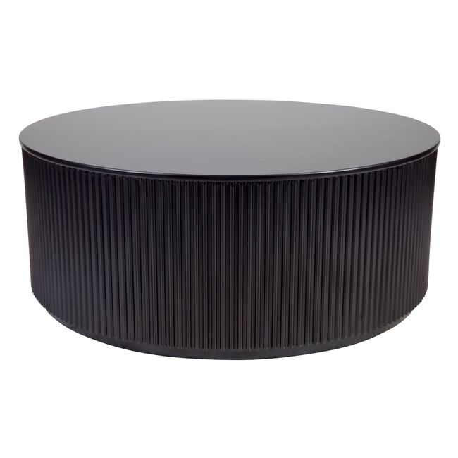 Nomad Round Coffee Table Black Café, Round Timber Coffee Table