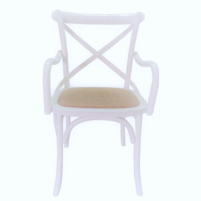 Crossback Carver Dining Chair White, White Cross Back Dining Chairs