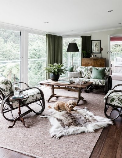 Eclectic Sunroom by Lisa Burdus Interior Design