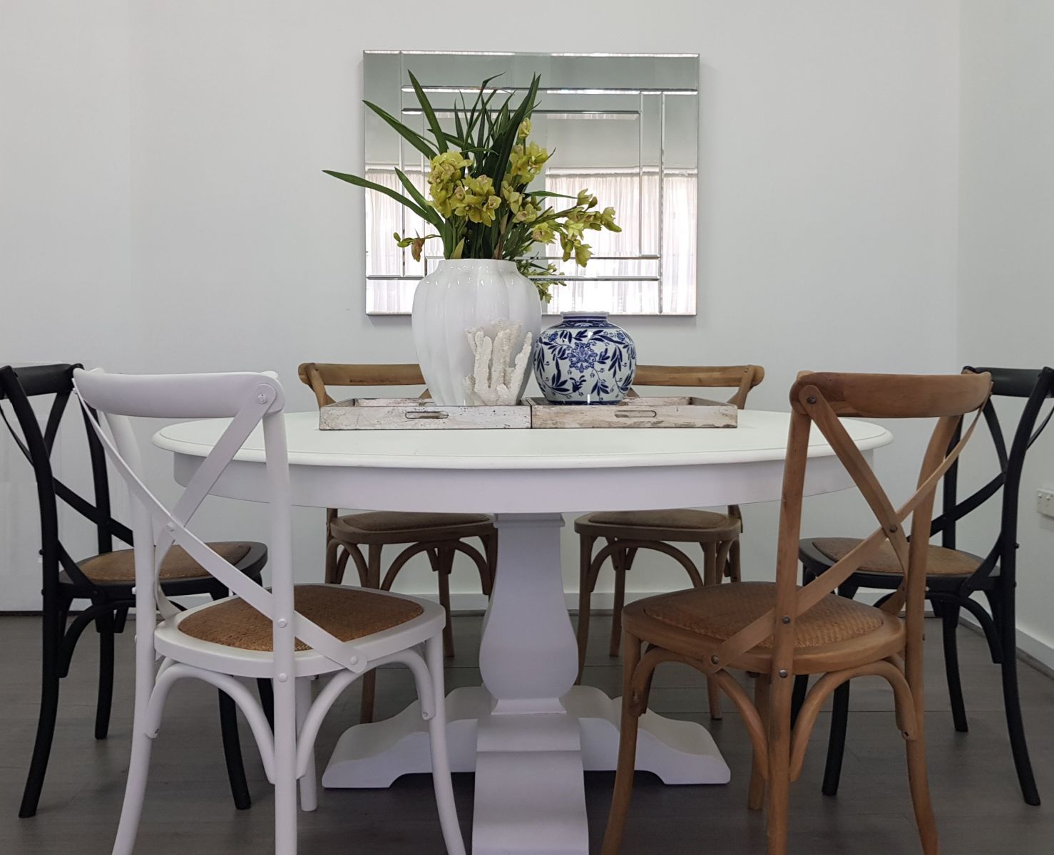 white dining chairs