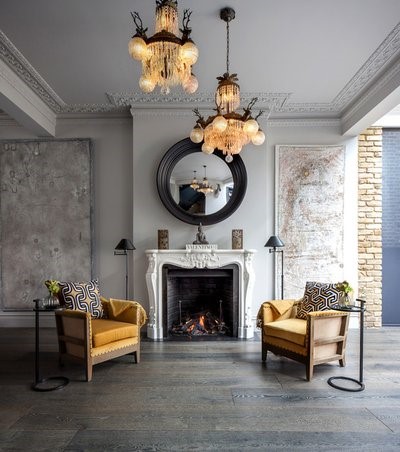 Transitional Living Room by The New & Reclaimed Flooring Company