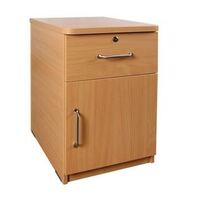 Petunia 1 Drawer 1 Cabinet Bedside in Polytec Beech Colour