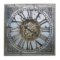 LARGE SQUARE MIRROR CLOCK