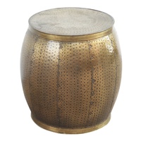 BRASS HAMMERED SIDE TABLE