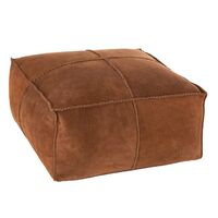 SUEDE TEXTURE LEATHER OTTOMAN