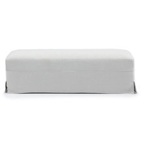 Brighton Slip Cover Bench Ottoman - Cool Grey Linen