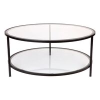 Cocktail Glass Round Coffee Table - Black