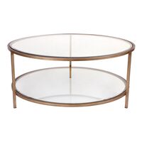 Cocktail Glass Round Coffee Table - Antique Gold