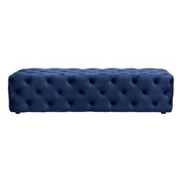 Blair Tufted Bench Ottoman - Navy Velvet
