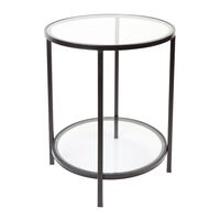 Cocktail Glass Round Side Table - Black