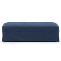 Brighton Slip Cover Bench Ottoman - Navy Linen