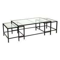 Cocktail Glass Nesting Coffee Table - Black 3pc