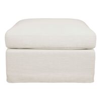 Birkshire Slip Cover Ottoman - White