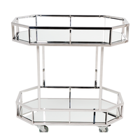 Brooklyn Mirrored Drinks Trolley - Silver