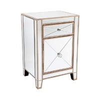 Apolo Mirrored Bedside Table - Antique Gold