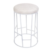 Aiden Kitchen Stool - Natural w White Frame