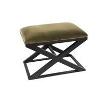 Spencer Stool - Moss with Black Frame