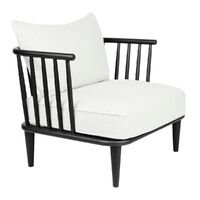 Pavilion Black Oak Occasional Chair - White Linen