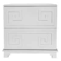 Greek Key Bedside Table - Grey