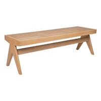 Cuban Rattan Bench Ottoman - Natural