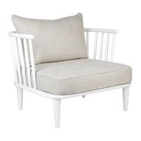 Pavilion White Occasional Chair - Natural Linen