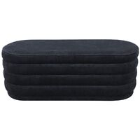 Twirl Panelled Bench Ottoman - Black Chenille