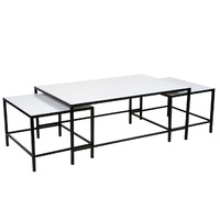 Cocktail Marble Nesting Coffee Table - White 3pc
