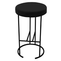 Blackley Black Iron Kitchen Stool - Black Linen