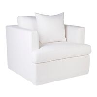 Birkshire Slip Cover Occasional Arm Chair - White Linen