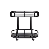 Brooklyn Mirrored Drinks Trolley - Black
