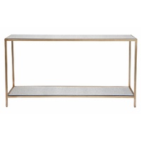 Cocktail Mirrored Console Table - Large Antique Gold