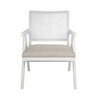 The Imperial Rattan White Occasional Chair - Natural Linen