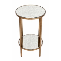Cocktail Mirrored Side Table - Petite Antique Gold