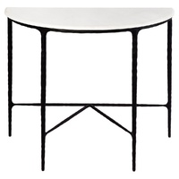 Heston Marble Demilune Table - Black