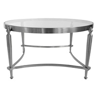 Jak Glass Coffee Table - Nickel