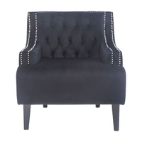 Skyler Tufted Occasional Chair - Black Velvet