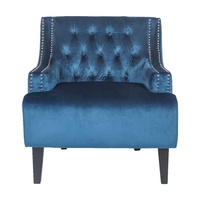 Skyler Tufted Occasional Chair - Navy Velvet