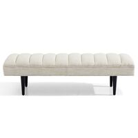 Central Park Panelled Bench Ottoman - Natural Linen