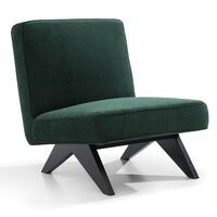 Martyn Slipper Chair - Forest Green Chenille