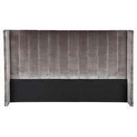 Central Park King Bedhead - Charcoal Velvet