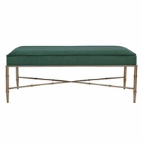 Clara Bench Ottoman - Emerald Green