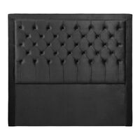 Blair Tufted Queen Bedhead - Black Velvet