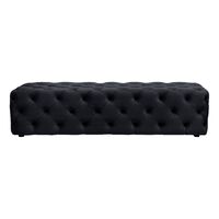 Blair Tufted Bench Ottoman - Black Velvet