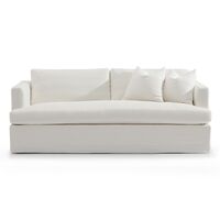Birkshire 3 Seater Slip Cover Sofa - White Linen