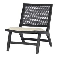 Palmer Rattan Black Occasional Chair - Natural Linen