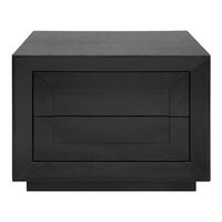 Balmain Oak Low Bedside Table - Black