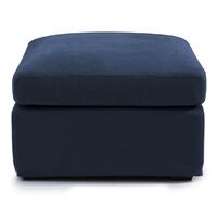Birkshire Slip Cover Ottoman - Navy Linen